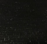 Cork Fabric - Metallic Silver on Black