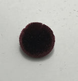 Burgundy Red Silk Velvet Fabric Buttons - Set of 6 - 5/8"
