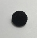 Black Silk Noil Fabric Buttons - Set of 6 - 5/8"