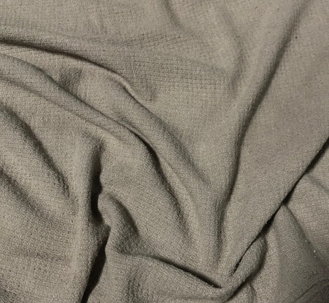 Taupe Brown - Hand Dyed Squares Weave Silk Noil