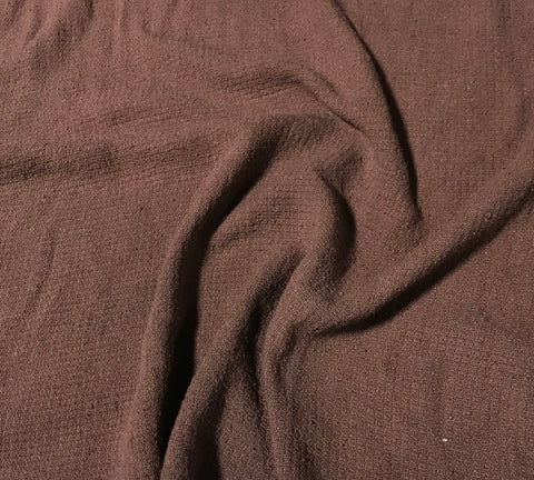 Mahogany Brown - Hand Dyed Squares Weave Silk Noil