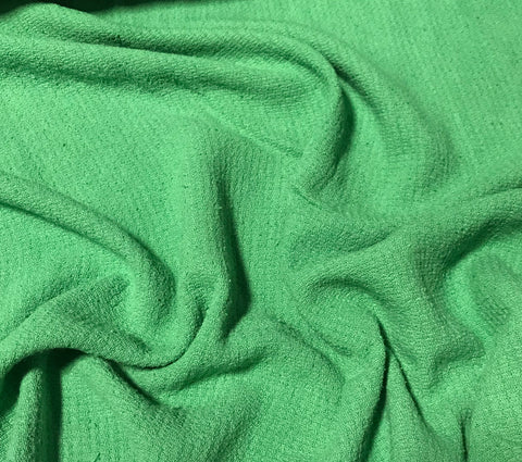 Spring Green - Hand Dyed Squares Weave Silk Noil