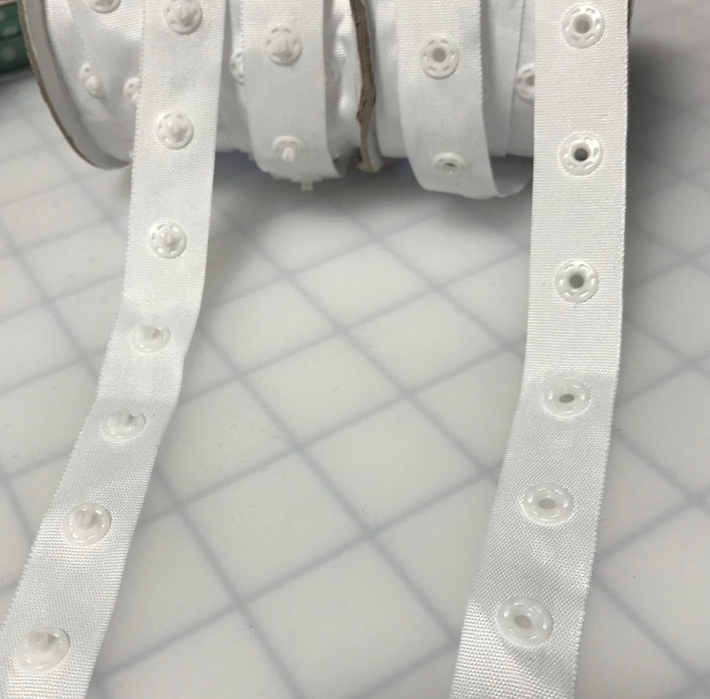 White Snap Tape Trim 11/16" Made in France
