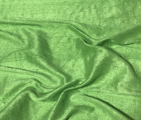Apple Green - Hand Dyed Silk Dupioni Fabric