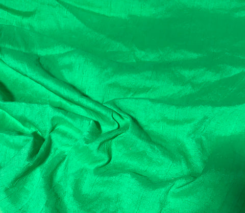 Spearmint Green - Hand Dyed Silk Dupioni Fabric