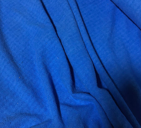 Cornflower Blue - Hand Dyed Checkered Weave Silk Noil