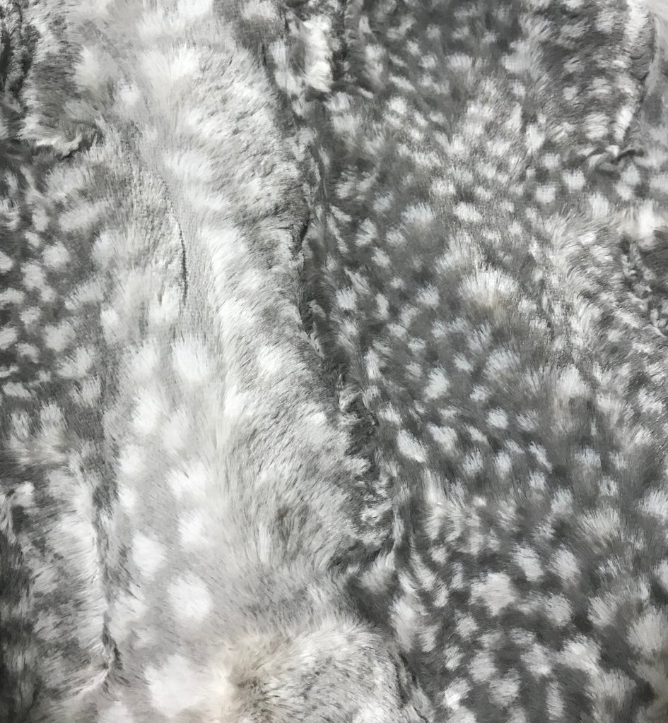Fawn Metal Gray - Cuddle Minky Faux Deer Fur Fabric