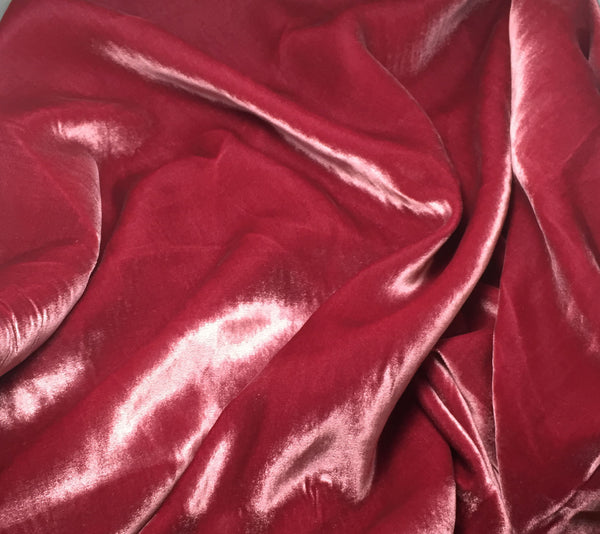 Silk Cotton Satin Back French Cardinal Red Vintage Velvet Ribbon by J.B.  David St. Etienne 28mm