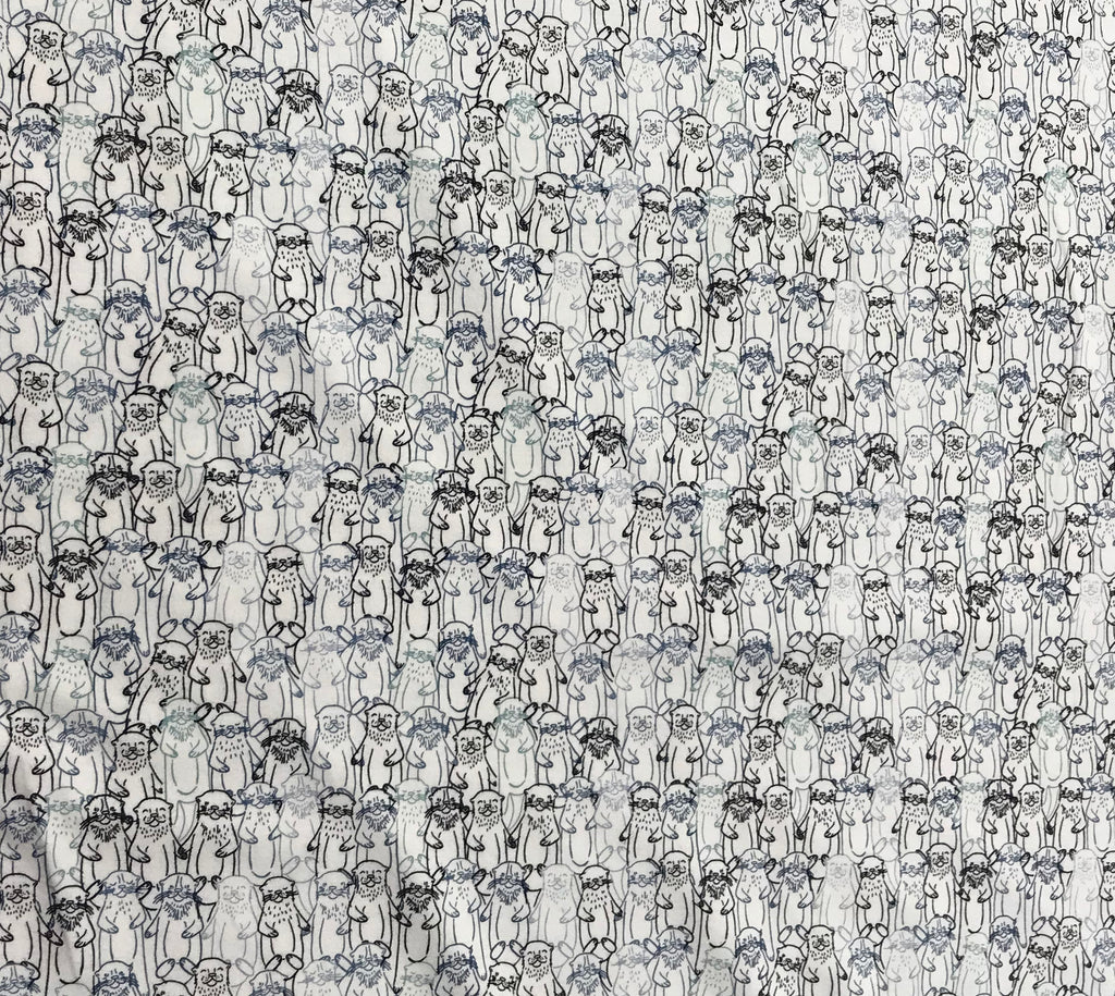 Snuggery Breeze Otters Pine Lullaby - Art Gallery Fabrics - Cotton Knit