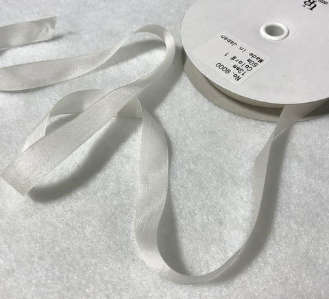 13mm White Silk Ribbon - Made in Japan