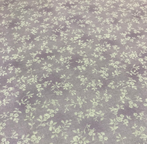 Flower Fields Japan White Flowers on Lavender - Lecien Cotton Fabric 1.25 Yards Remnant