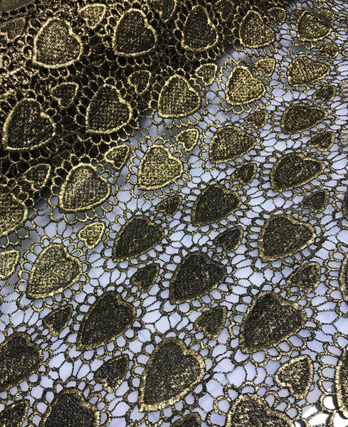 Black & Gold Diamonds Geometric Lace - Schiffli Lace Fabric – Prism Fabrics  & Crafts