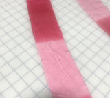 Hand Dyed Valentine's Striped Pink Silk Velvet Ribbon ( 4 Widths to choose from)