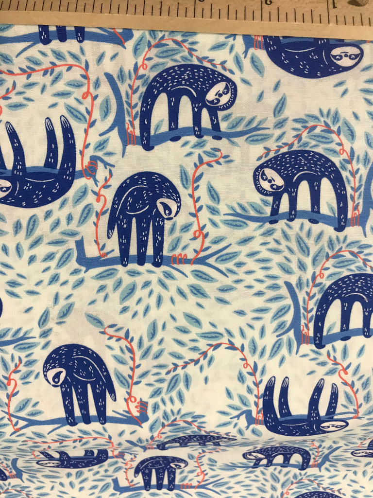 Swaying Sloths Sky - Selva - Art Gallery Premium Cotton Fabric