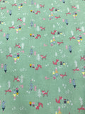 Winter Tales Foxes, Rabbits, and Presents Green - Riley Blake Cotton Fabric
