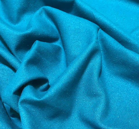 Teal Blue - Silk Noil