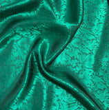 Emerald Green Baroque Scroll - Silk Jacquard