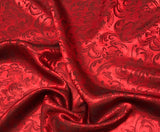 Red Scroll - Silk Jacquard
