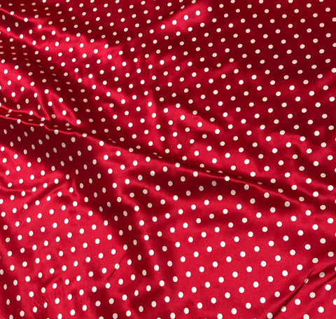 Red and White 3/16" Polka Dots - Silk Charmeuse