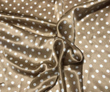 Taupe and Ivory 3/8" Polka Dots - Silk Charmeuse
