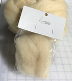 Cream - Finest Romney & Merino Wool Roving (.5 Oz)