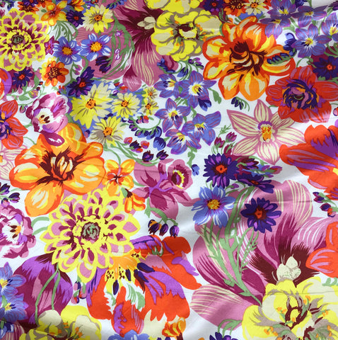 Summer Floral Bouquet - Silk Charmeuse