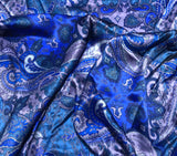 Blue and Lavender Paisley - Silk Charmeuse