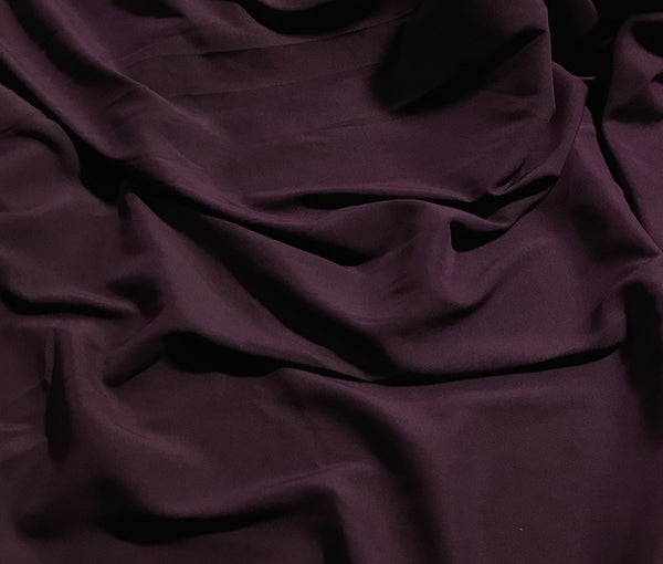 Deep Burgundy Plum Satin-Face Silk Double-Cloth Georgette-Chiffon! -  Beautiful Textiles