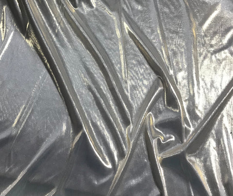 White & Gold Lame - Stretch Knit Fabric