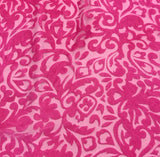 Bubblegum Pink Scroll - Hand Dyed Burnout Silk Velvet