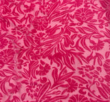 Bubblegum Pink Floral - Hand Dyed Burnout Silk Velvet