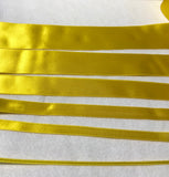 Bright Yellow Double Sided Satin Ribbon - Made in France (6 Widths to choose from)