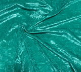 Iridescent Aqua - Stretch Polyester Crushed Velvet Fabric
