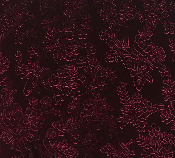 Scarlet Red Feathers & Flowers - Embossed Stretch Poly Velvet Fabric –  Prism Fabrics & Crafts