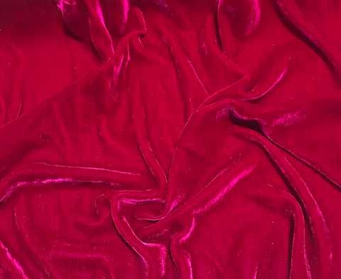 Deep Pink - Silk Velvet Fabric