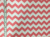 Coral Pink & White Chevron - David Textiles - Cotton Flannel Fabric