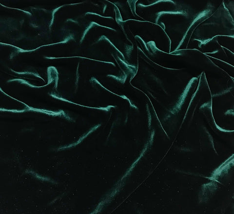 Dark Green - Silk Velvet Fabric