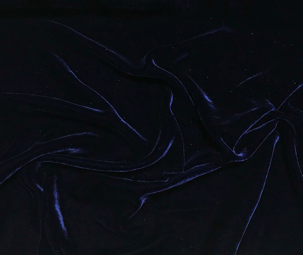 Navy Blue - Silk Velvet Fabric