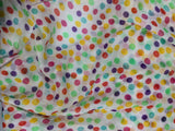 White with Multi Polka Dots - Polyester Gauze Voile