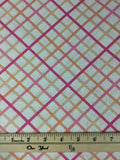 Pink & Peach Plaid - Rayon/Linen Fabric