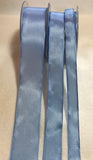 Baby Blue Wired Taffeta Ribbon - Made in France (3 Widths to choose from)