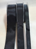 Black Wired Taffeta Ribbon - Made in France (3 Widths to choose from)