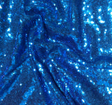 Bright Blue - Sequin Spangle Sewn on Mesh Fabric