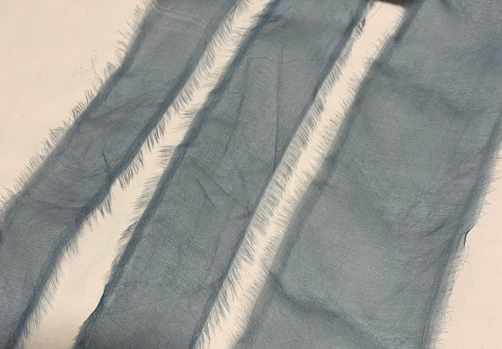 Teal Blue Hand Dyed 100% Silk Sheer Organza Ribbon ( 4 Widths to choose from)