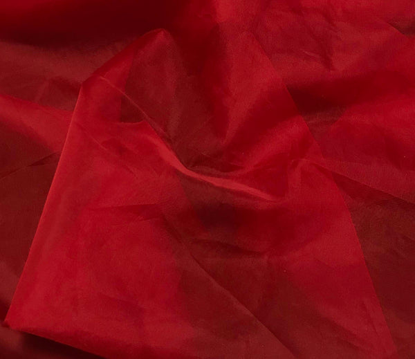 FWD 60 100% Polyester Organza Craft Fabric By the Yard, Red