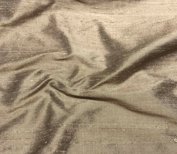 Mushroom Brown Dupioni Silk Fabric