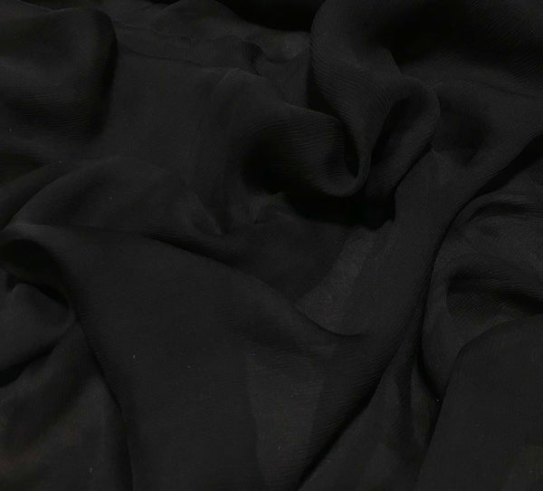 Crinkled Silk Chiffon Fabric Orange Pink Salmon Green Black Semi Opaque  120cm Wide -  Canada