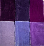 Big Purple Sample Set - Hand Dyed Silk Velvet - 1/4 Yard x 45" Each