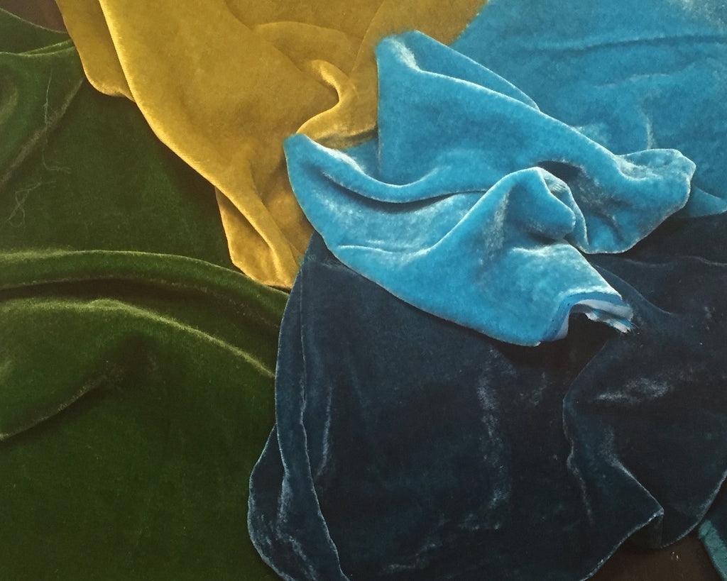 Blues & Greens Sample Set - Silk Velvet 1/4 Yard x 45" Each