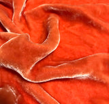 Blood Orange  - Hand Dyed Silk Velvet